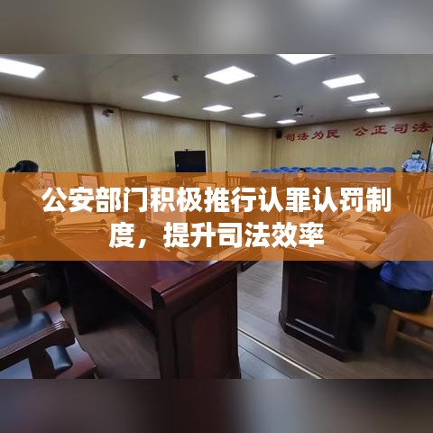 公安部门积极推行认罪认罚制度，提升司法效率