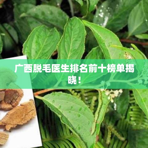 广西脱毛医生排名前十榜单揭晓！